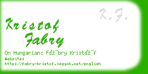 kristof fabry business card